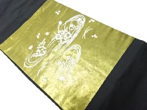 流水に萩模様刺繍名古屋帯
